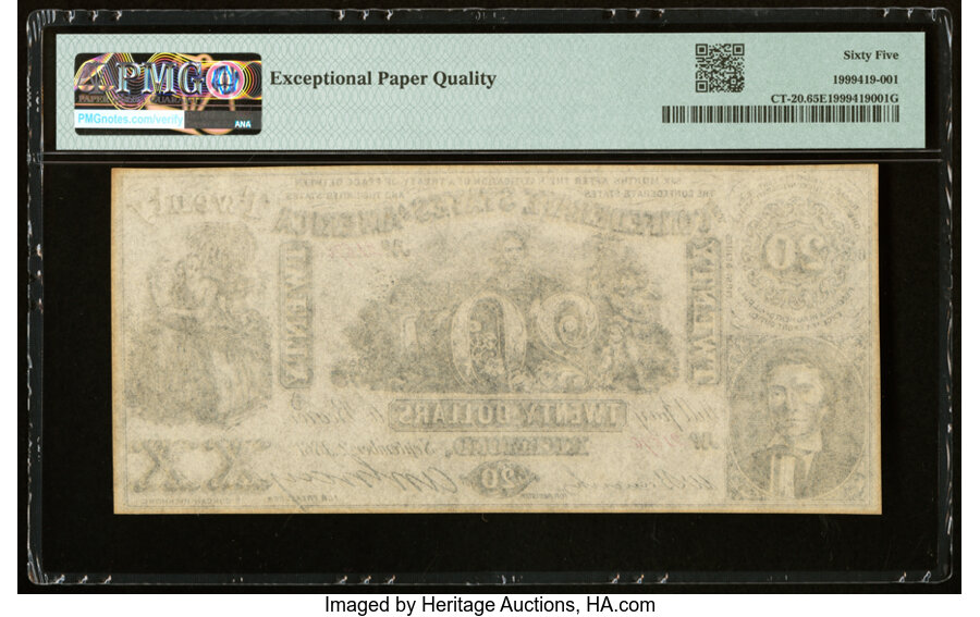 image for: CT20/141 Contemporary Counterfeit $20 1861 PMG Gem Uncirculated 65 EPQ....