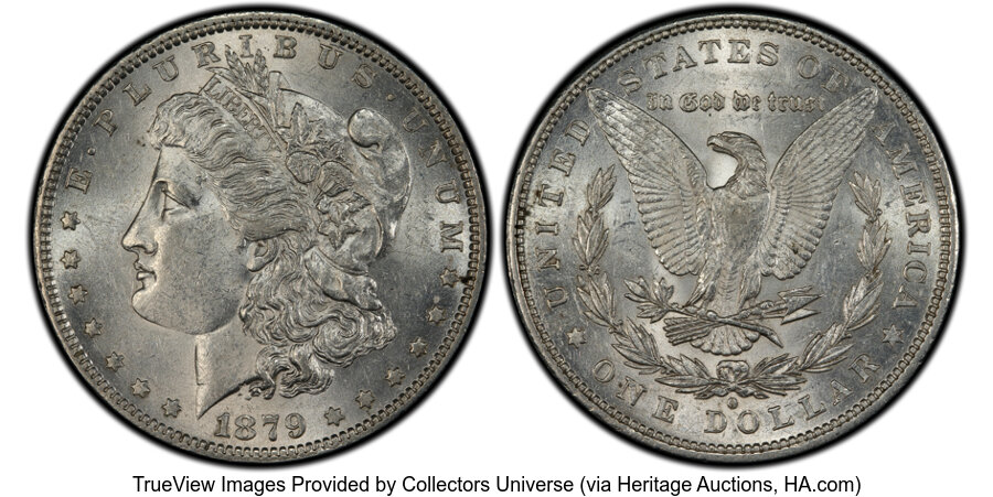 image for: 1879-O $1 VAM-28, O Over Horizontal O AU58 PCGS. A Top 100 Variety....