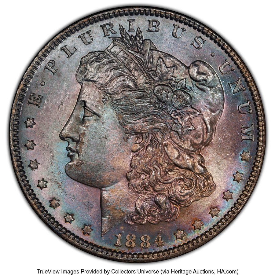 image for: 1884 $1 Small Dot, VAM-4, MS64 Prooflike PCGS. A Top 100 Variety. PCGS Population: (1/0 and 0/0+)....