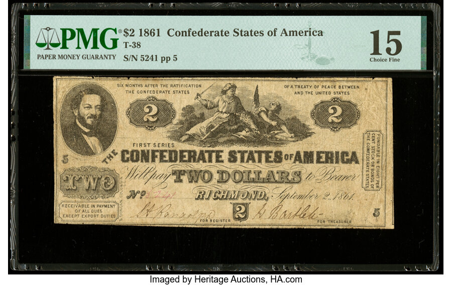 image for: T38 $2 1861 PF-1 Cr. 286 PMG Choice Fine 15....