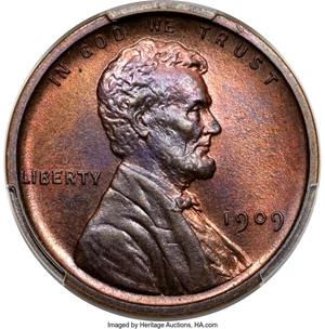 image for: 1909 1C VDB PR64 Red and Brown PCGS....