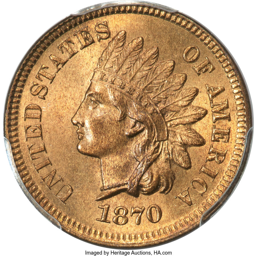 image for: 1870 1C Shallow N, FS-901, MS66+ Red PCGS. CAC....