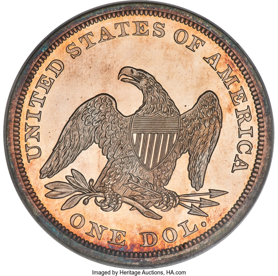 image for: 1852 $1 Restrike PR63 PCGS. CAC. OC-P3, High R.5....