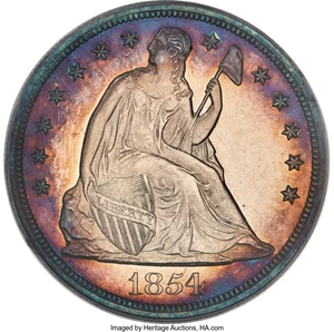 image for: 1854 $1 PR62 Cameo PCGS. CAC. OC-P3, Low R.7....