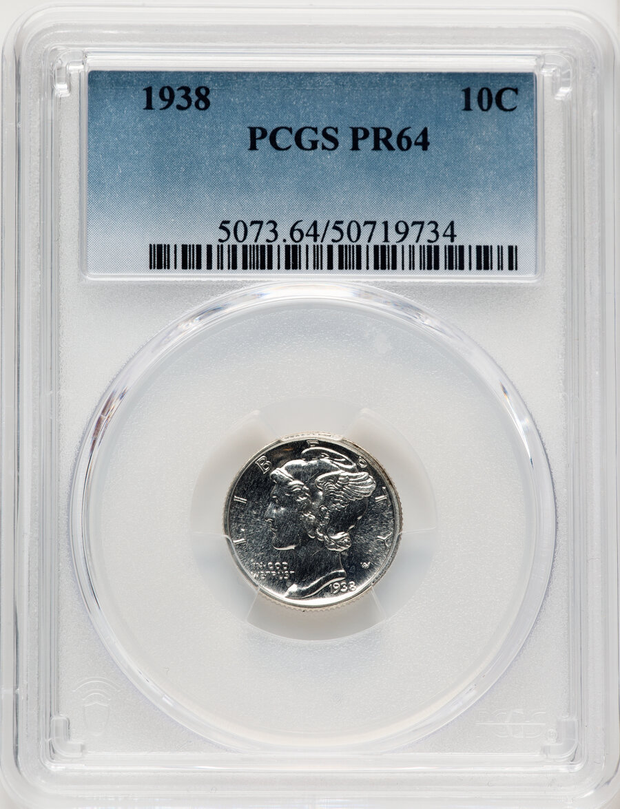 1938 10C PR64 PCGS. Mintage 8,728. ...