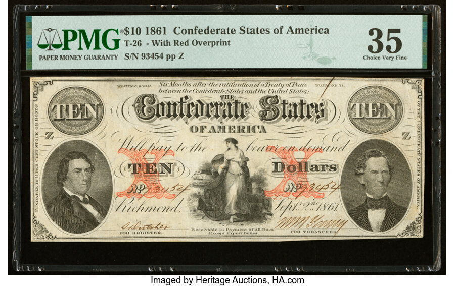 image for: T26 $10 1861 PF-20 Cr. 193 PMG Choice Very Fine 35....