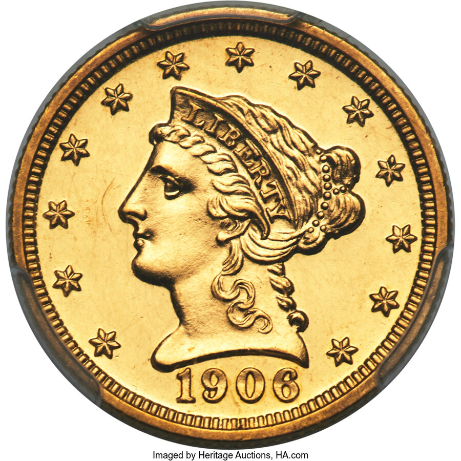 image for: 1906 $2 1/2 PR61 PCGS. JD-1, R.4....