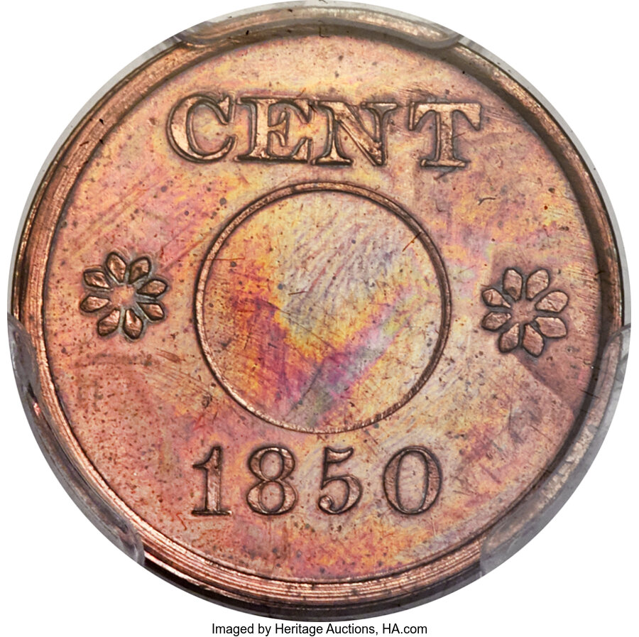 image for: 1850 1C Cent, Judd-124h, Pollock-146, High R.7, PR63 Red and Brown PCGS....