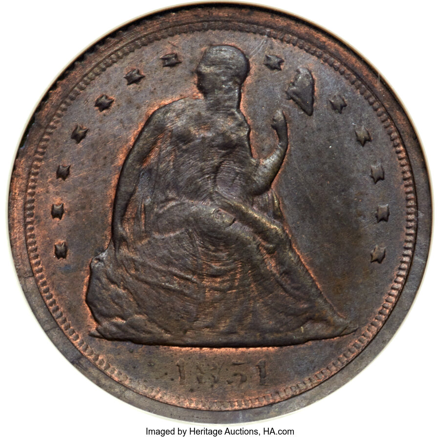 image for: 1854 E1C One Cent, Judd-159a, Pollock-186, High R.6, MS61 Brown NGC....