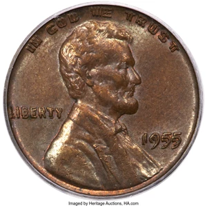 image for: 1955 1C Doubled Die Obverse, FS-101, MS62 Brown PCGS....