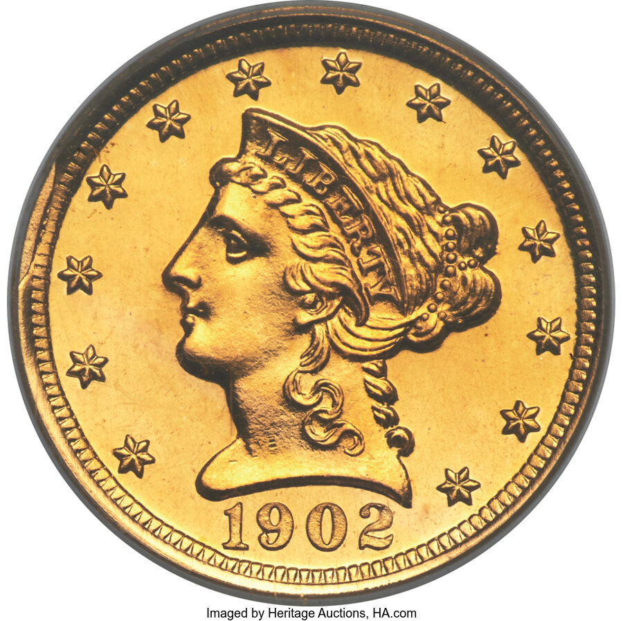 image for: 1902 $2 1/2 PR64 Cameo PCGS. JD-1, R.4....