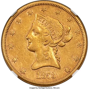image for: 1873-CC $10 VF35 NGC. Winter 2-B....