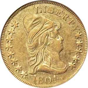image for: 1804 $10 Crosslet 4, BD-1, High R.4, AU58 NGC....