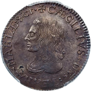 image for: (1659) Lord Baltimore Shilling, H. 1-A, W-1080, R.6, AU55 PCGS....