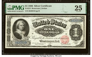 image for: Fr. 215 $1 1886 Silver Certificate PMG Very Fine 25....