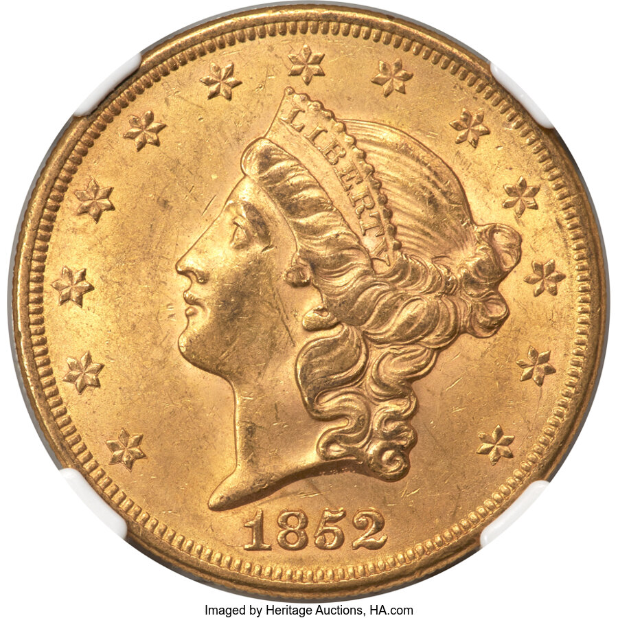 image for: 1852/1852 $20 FS-301 MS61 NGC. CAC....