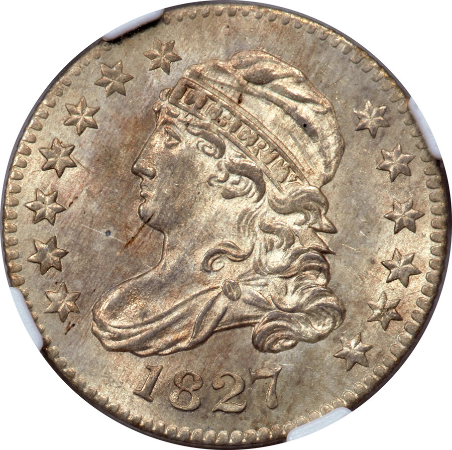 image for: 1827 10C Pointed Top 1, JR-6, R.2, MS64 NGC....