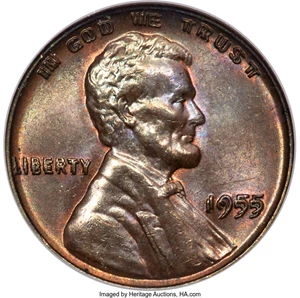 image for: 1955 1C Doubled Die Obverse, FS-101, MS65 Brown NGC....