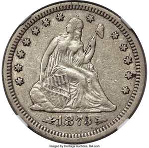 image for: 1873-CC 25C Arrows VF35 NGC. Briggs 1-A....