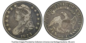 image for: 1823 50C Ugly 3, O-110a, R.1, VF20 PCGS. PCGS Population: (6/83 and 0/1+)....