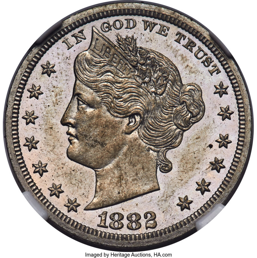 image for: 1882 5C Liberty Head Five Cents, Judd-1687, Pollock-1889, Low R.6, PR64 Cameo NGC....