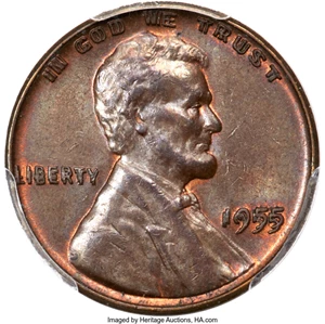 image for: 1955 1C Doubled Die Obverse, FS-101, MS63 Brown PCGS....