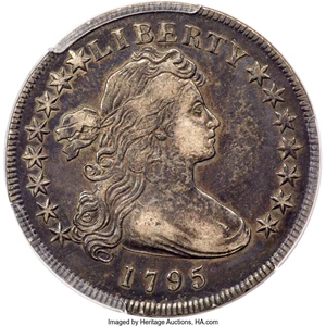 image for: 1795 $1 Draped Bust, Off-Center, B-14, BB-51, R.2, VF35 PCGS....