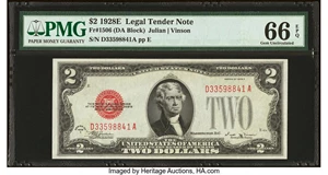 image for: Fr. 1506 $2 1928E Legal Tender Note. PMG Gem Uncirculated 66 EPQ....
