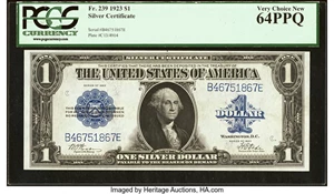 image for: Fr. 239 $1 1923 Silver Certificate PCGS Very Choice New 64PPQ....