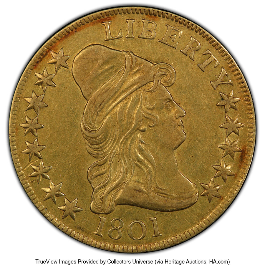 image for: 1801 $10 BD-2, R.2, XF45 PCGS. PCGS Population: (0/6 and 0/1+).  Mintage 44,344. ...