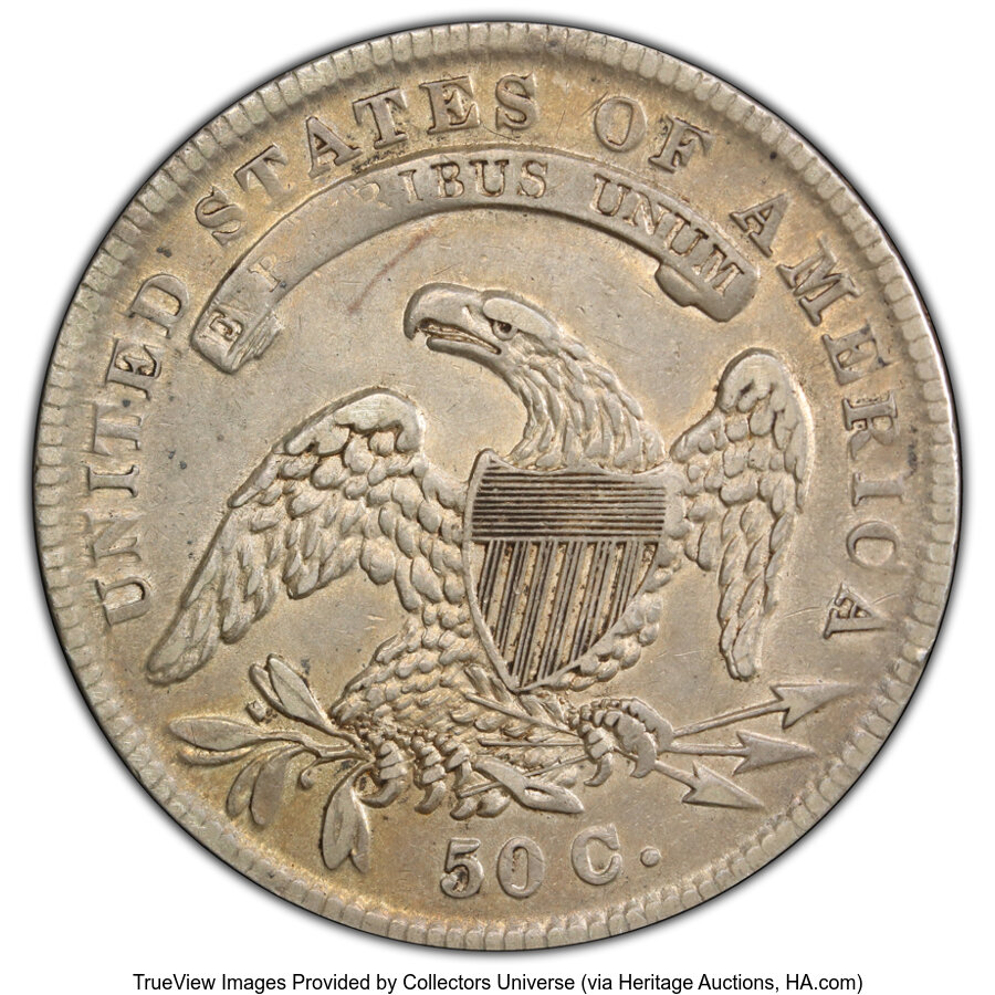 image for: 1834 50C Small Date, Small Letters, O-114, R.1, XF45 PCGS....