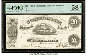 image for: T9 $20 1861 PF-12 Cr. 31 PMG Choice About Unc 58 EPQ....