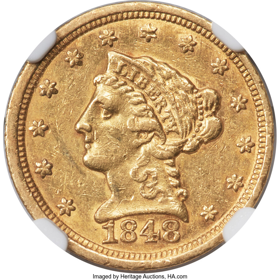 image for: 1848 $2 1/2 AU55 NGC....
