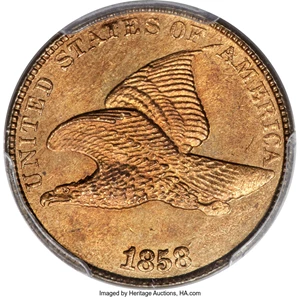 image for: 1858/7 1C Large Letters, Snow-1, FS-301, MS65 PCGS....