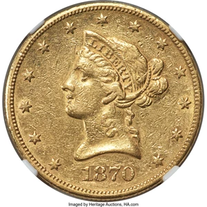 image for: 1870-CC $10 XF45 NGC. Winter 1-B....