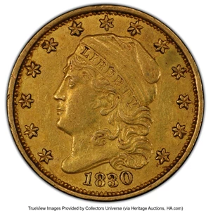 image for: 1830 $2 1/2 BD-1, R.4, XF45 PCGS. CAC. Mintage 4,540....