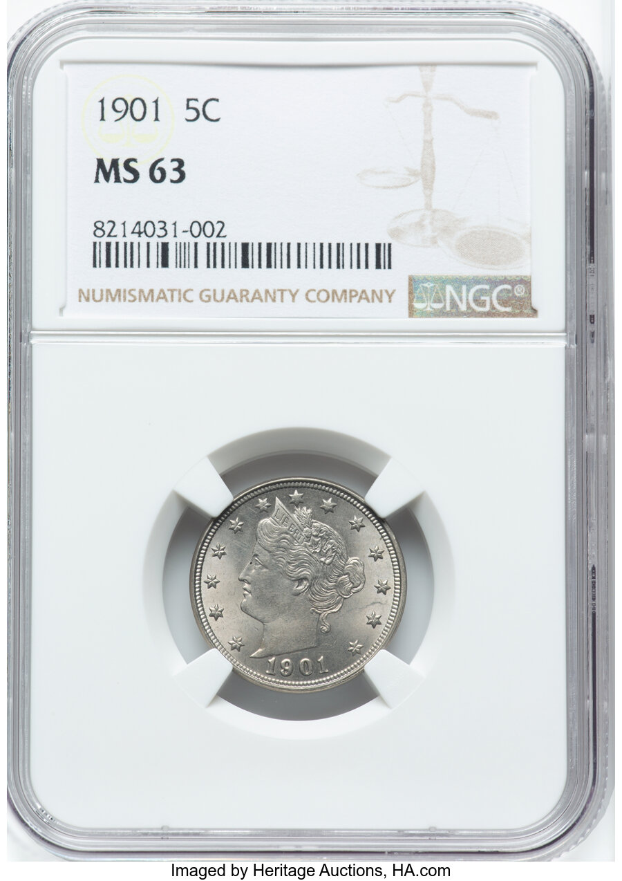 1901 V Nickel Mint State (MS) Pricing Guide | The Greysheet