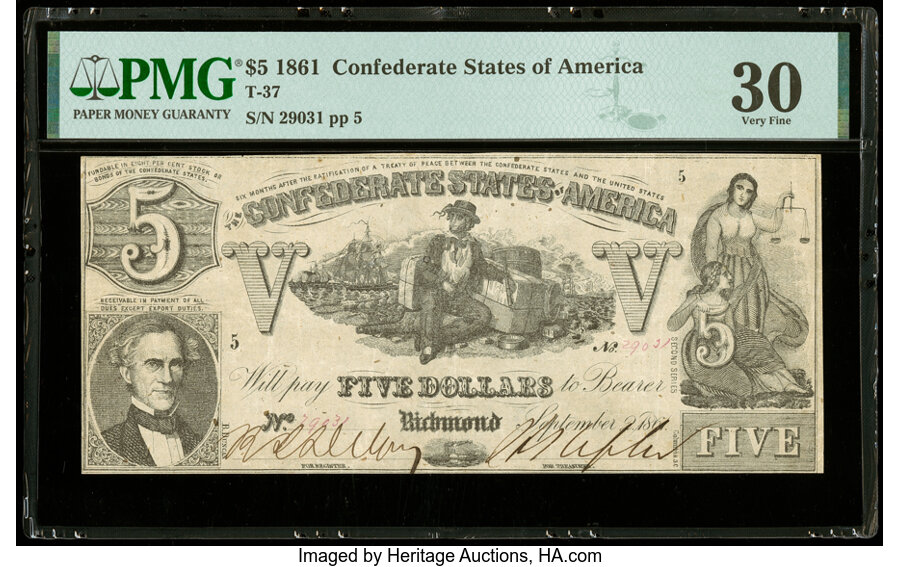 image for: T37 $5 1861 PF-2 Cr. 285 PMG Very Fine 30....