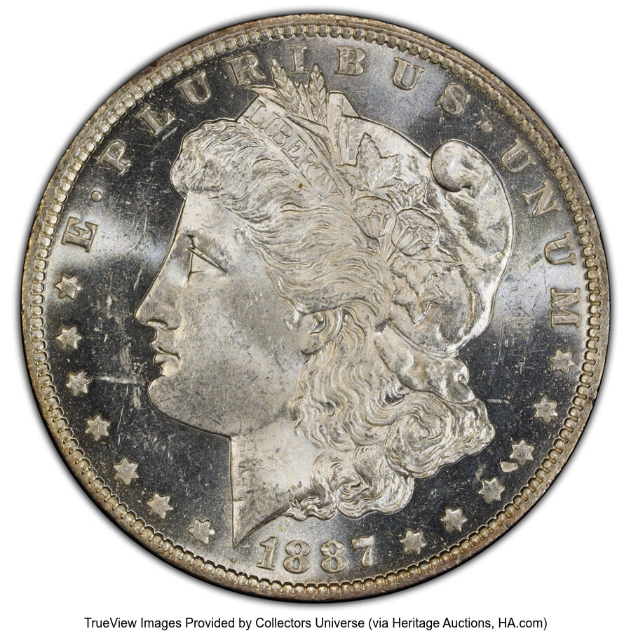 image for: 1887-O $1 Doubled Stars, VAM-5, MS62 Prooflike PCGS. A Top 100 Variety. The only example certified as both VAM-5 and Proofl...
