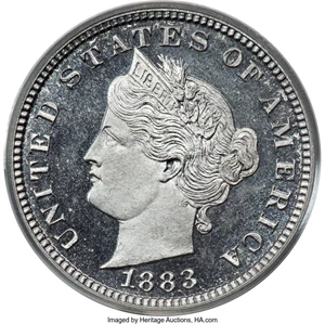 image for: 1883 5C Liberty Nickel, Judd-1710, Pollock-1914, R.5, PR65 PCGS. CAC....