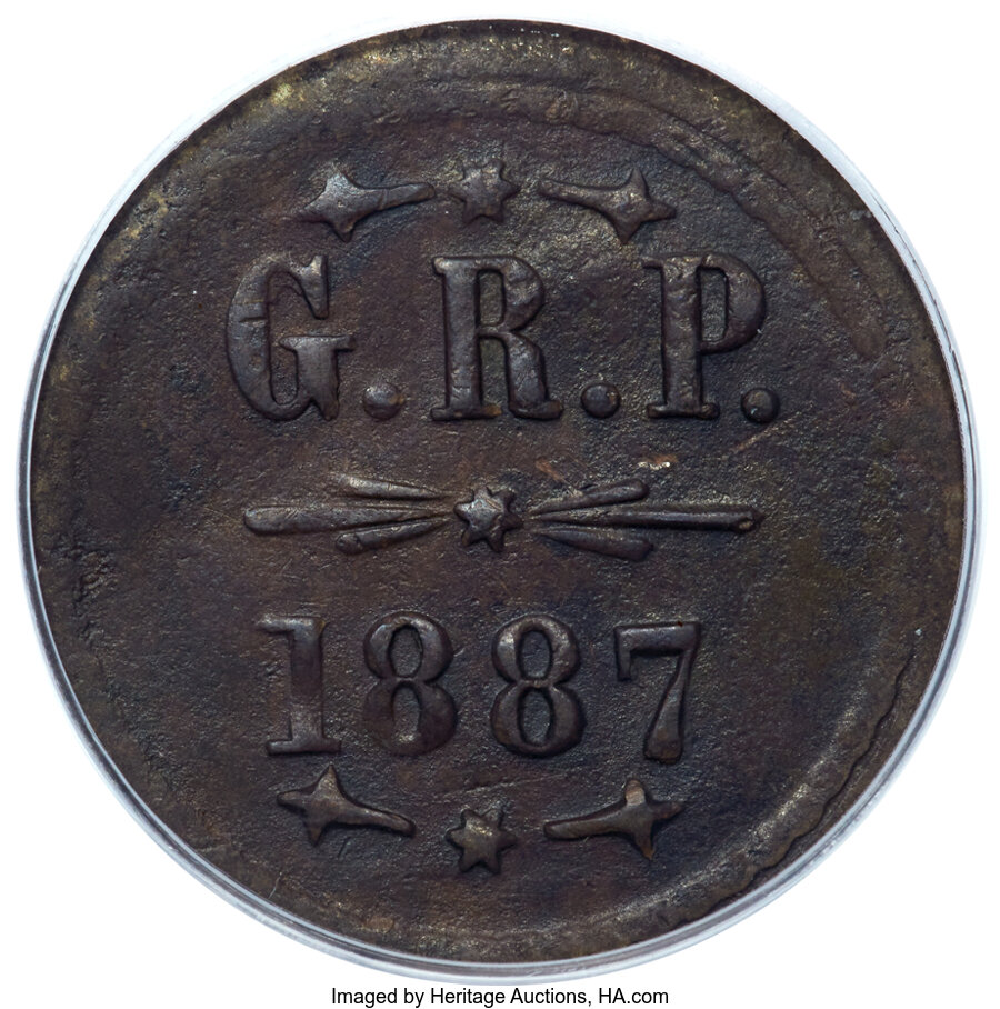 image for: 1887 Grove Ranch Plantation, 12 1/2 Cents, XF45 PCGS. Medcalf TE-17....