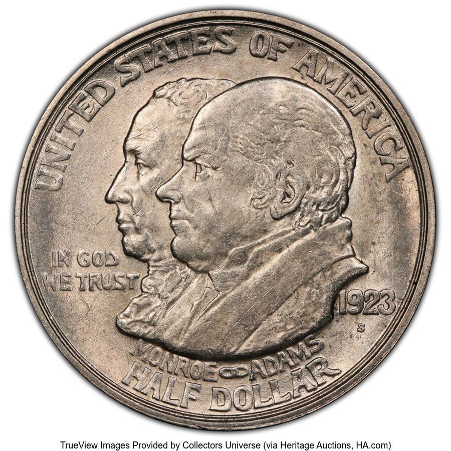 1923-S 50C Monroe MS62 PCGS. Mintage 274,077. ...