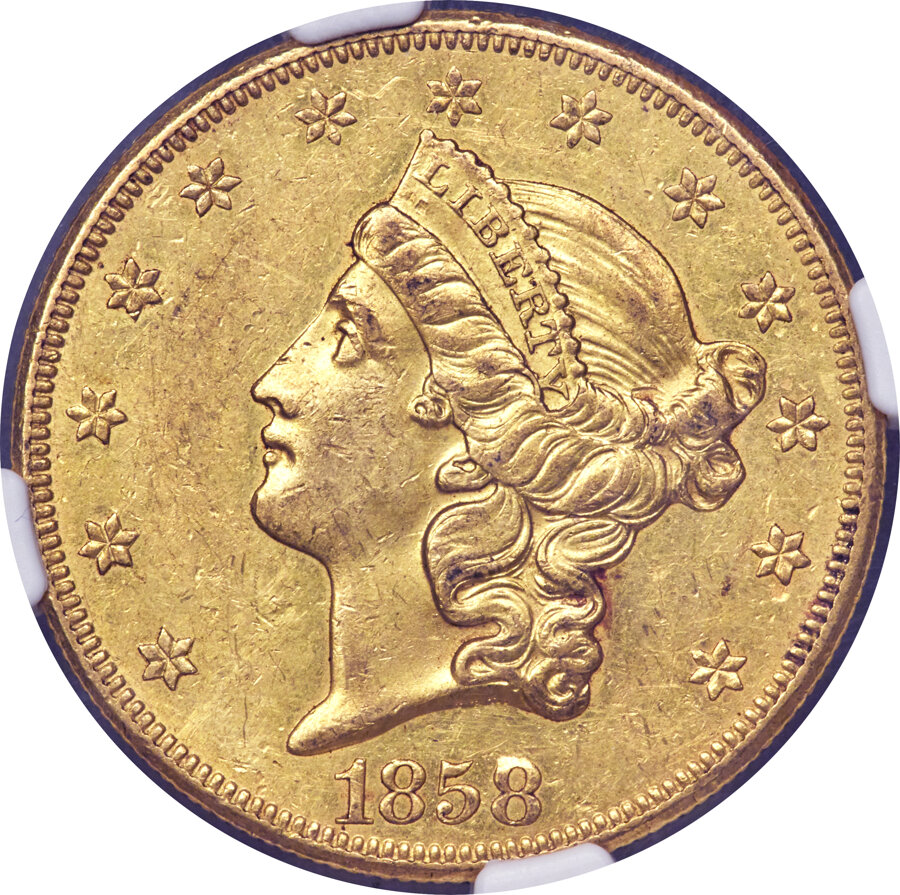 image for: 1858-O $20 AU58 NGC. Winter 3....