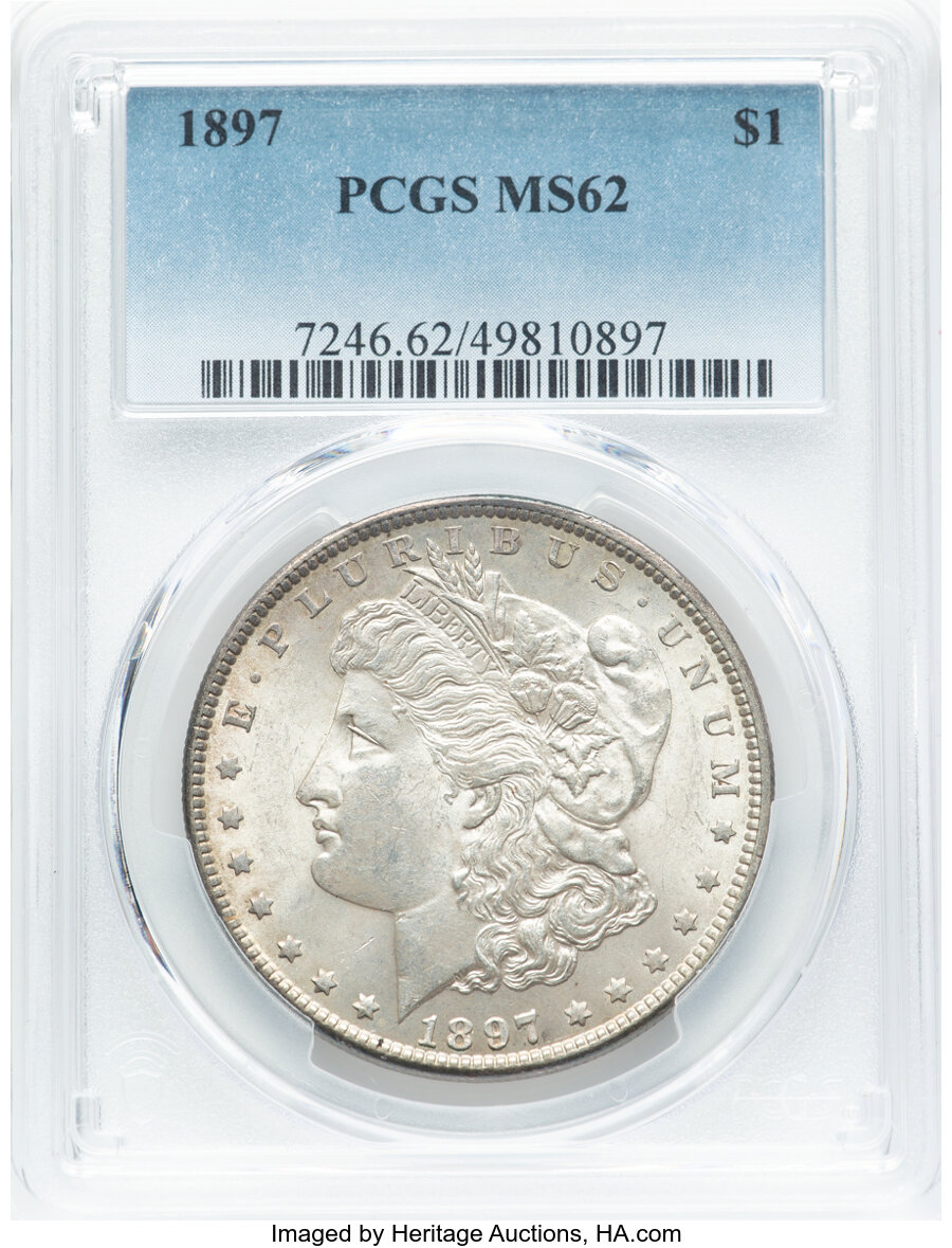 1897 $1 MS62 PCGS. Mintage 2,822,731. ...