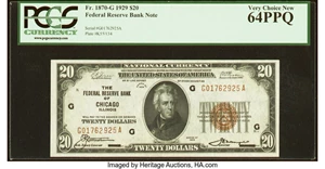 image for: Fr. 1870-G $20 1929 Federal Reserve Bank Note. PCGS Very Choice New 64PPQ....