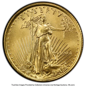 image for: 1994 $10 Quarter-Ounce Gold Eagle MS69 PCGS. Mintage 72,650. ...