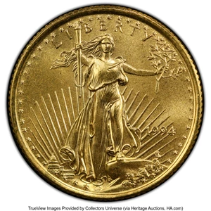 image for: 1994 $10 Quarter-Ounce Gold Eagle MS69 PCGS. Mintage 72,650. ...
