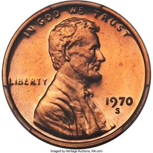 image for: 1970-S 1C Small Date PR69 Red Deep Cameo PCGS....