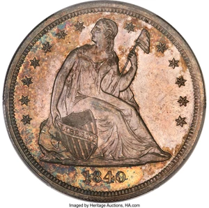 image for: 1840 $1 PR64 PCGS. CAC. OC-P1, Low R.7....