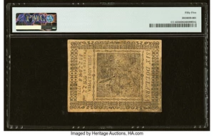 image for: Continental Currency May 10, 1775 $6 PMG About Uncirculated 55....